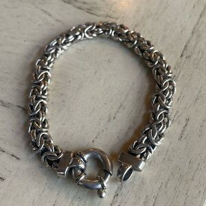 925 Sterling Silver Byzantine Chain Bracelet 17.79g